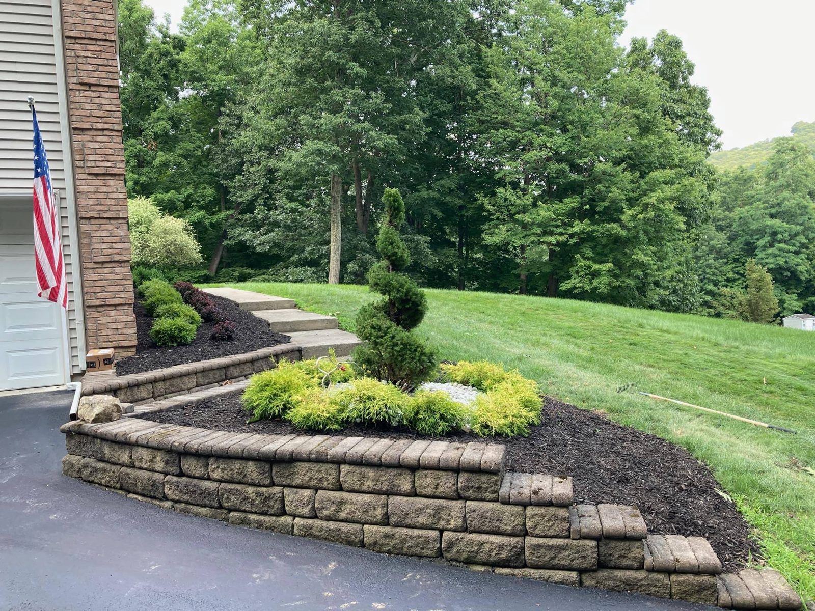 Retaining wall and hardscaping work by JWSR LLC in New Jersey